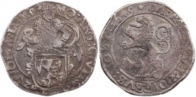 NIEDERLANDE ZWOLLE
 Löwentaler 1649 Vs.: Ritter mit Wappen n. l., Kopf n. r., Rs.: aufrechter Löwe n. l. Delmonte 866 b; Dav. 4885. 26.39 g. dunkle T...