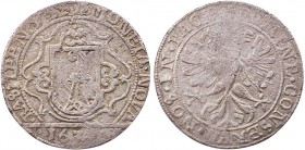 SCHWEIZ BASEL
Stadt. Dicken 163(?) Vs.: Wappen in Vierpass, i. A. Jahr, Rs.: Doppeladler HMZ 88. 8.29 g. rau, s-ss