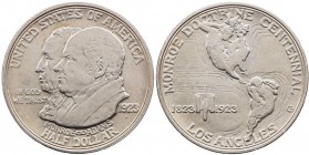 VEREINIGTE STAATEN VON AMERIKA / USA
 1/2 Dollar 1923 S Monroe Doctrine Centennial KM 153. vz