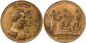 FREUNDSCHAFT, LIEBE, EHE HOCHZEIT
Frankreich Bronzemedaille 1799 (v. Jeuffroy / Michaut) Auf die Vermählung des Duc D'Angouléme mit Maria Theresia Ca...