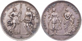 ETHIK TUGENDEN
 Silbermedaille o. J. (um 1700, v. P. H. Müller) Vs.: SCHÖN WIE RAHEL - KLUG WIE RUTH, Rahel und Ruth stehen nebeneinander, Rs.: MARTH...
