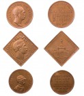 MEDAILLENLOTS
 Lot 1) Preussen, Wilhelm II., klippenförmige Bronzemedaille o. J., Niederwalddenkmal, 27 x 27 mm; 2) Fürst Otto von Bismarck, 1815-189...