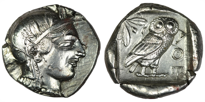 Attica. Athens circa 455-440 BC. Early transitional issue
Tetradrachm AR
Helme...