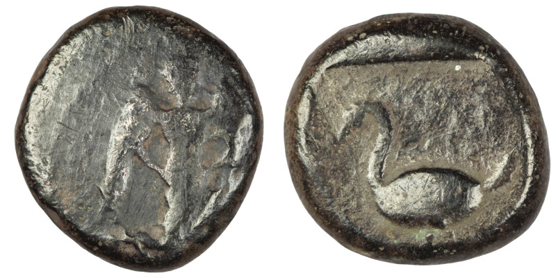 Cilicia, Mallos AR Stater. Circa 425-385 BC. Beardless male winged figure in kne...