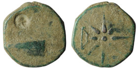 PONTOS. Uncertain (possibly Amisos). Ae (130-100 BC).
Obv: Quiver; c/m: helmet within incuse circle.
Rev: Eight-pointed star; bow below.
SNG BM Bla...