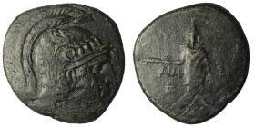 PONTOS. Amisos. Ae (Circa 85-65 BC).
Obv: Helmeted head of Athena right.
Rev: AMIΣOY.
Perseus standing facing, holdig harpa and head of Medusa, Med...