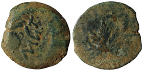 JUDAEA. Jewish War. (66-70 CE). Jerusalem mint
AE Prutah
Obv: Amphora
Rev: Vine leaf on branch with tendril.
Meshorer 204; Hendin 6392
Weight 2,1...