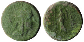 Kings of Armenia, Tigranes III Æ 16mm. Artaxata, circa 20-8 BC. Draped bust to right, wearing tiara tied with diadem; A behind / BAΣΙΛEΩΣ TIΓPANO, Nik...