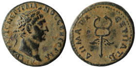 SYRIA, In genere. Trajan. AD 98-117. Æ Semis. Rome mint, for circulation in Syria. Struck AD 98-99. Laureate head right / Winged caduceus. McAlee 501;...