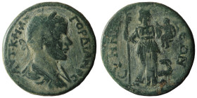 PHRYGIA. Synnada. Gordian III (238-244). Ae.
Obv: AYT K M AN ΓOPΔIANOC.
Laureate, draped and cuirassed bust right.
Rev: CYNNAΔEΩN.
Amaltheia stand...