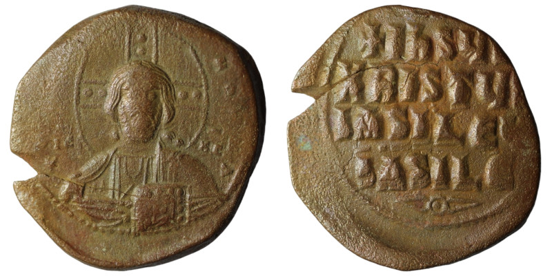 Anonymous Folles, attributed to II and Constantine VIII (976-1028) AE Follis Con...