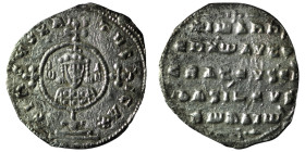 John I Zimisces, 969-976. Miliaresion, Constantinopolis. +IҺSЧS XRISTЧS ҺICA✷ Cross crosslet set upon globe above two steps; in central medallion, cro...