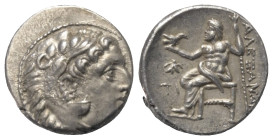 Königreich Makedonien. Alexander III. der Große (336 - 323 v. Chr.).

 Drachme (Silber). Ca. 323 - 319 v. Chr. Sardeis.
Vs: Kopf des jugendlichen H...
