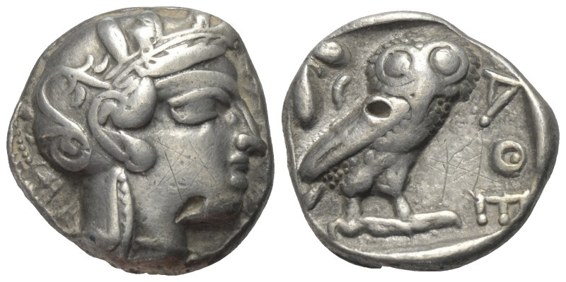 Attika. Athen.

 Tetradrachme (Silber). Ca. 454 - 404 v. Chr.
Vs: Kopf der At...