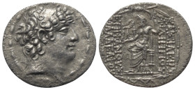Seleukidisches Königreich. Philippos I. Philadelphos (95/4 - 76/5 v. Chr.).

 Tetradrachme (Silber). Ca. 88 - 75 v. Chr. Antiochia am Orontes.
Vs: ...