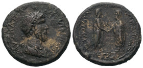 Pontos. Amaseia. Lucius Verus (161 - 169 n. Chr.).

 Bronze. 161 / 162 n. Chr. (Jahr 164).
Vs: Büste mit Lorbeerkranz, Paludament und Panzer rechts...