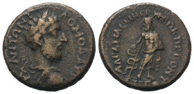 Pontos. Amaseia. Commodus (177 - 192 n. Chr.).

 Bronze.
Vs: Büste des Commodus mit Lorbeerkranz, Paludament und Panzer rechts.
Rs: Asklepios mit ...