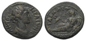 Lydien. Tabala. Pseudo-autonome Prägung.

 Bronze. 2. Jhdt. n. Chr.
Vs: Drapierte Büste des jugendlichen Senats rechts.
Rs: Flussgott Hermos auf w...