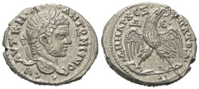 Seleukis und Pierien. Antiochia am Orontes. Caracalla (197 - 217 n. Chr.).

 Tetradrachme (Billon). Ca. 215 - 217 n. Chr.
Vs: Kopf mit Lorbeerkranz...
