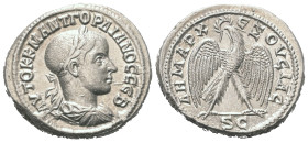 Seleukis und Pierien. Antiochia am Orontes. Gordianus III. (238 - 244 n. Chr.).

 Tetradrachme (Billon). 238 - 240 n. Chr.
Vs: Büste in Rückansicht...