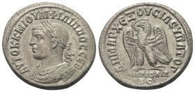 Seleukis und Pierien. Antiochia am Orontes. Philippus II. (247 - 249 n. Chr.).

 Tetradrachme (Billon). 248 - 249 n. Chr.
Vs: Büste in Vorderansich...