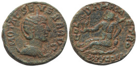 Koile-Syrien. Damaskus. Otacilia Severa (Kaiserin 244 - 249 n. Chr.).

 Bronze.
Vs: Drapierte Büste der Otacilia mit Diadem auf Mondsichel rechts....