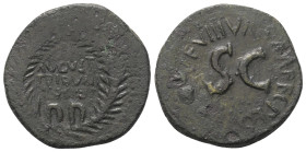 Augustus (31 v. - 14 n. Chr.).

 Dupondius (Messing). 15 v. Chr. Rom.
Vs: Im Kranz: AVGVSTVS TRIBVNIC POTEST. 
Rs: Um großes S C: C PLOTIVS RVFV I...