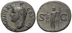 Agrippa (gest. 12 v. Chr.).

 As (Bronze/Kupfer). 37 - 41 n. Chr. (unter Caligula).
Vs: M AGRIPPA L F COS III. Kopf des Agrippa mit Corona rostrata...