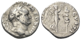 Vespasianus (69 - 79 n. Chr.).

 Denar (Silber). 72 - 73 n. Chr. Rom.
Vs: IMP CAES VESP AVG P M COS IIII. Kopf mit Lorbeerkranz rechts.
Rs: VICTOR...