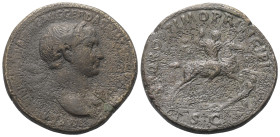 Traianus (98 - 117 n. Chr.).

 Sesterz (Bronze). 103 - 111 n. Chr. Rom.
Vs: IMP CAES NERVAE TRAIANO AVG GER DAC P M TR P COS V P P. Büste mit Lorbe...