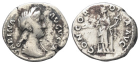 Sabina (gest. 136 n. Chr.).

 Denar (Silber). 136 n. Chr. Rom.
Vs: SABINA AVGVSTA. Drapierte Büste mit Diadem rechts.
Rs: CONCORDIA AVG. Concordia...