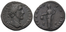 Antoninus Pius (138 - 161 n. Chr.).

 Dupondius (Messing). 154 - 155 n. Chr. Rom.
Vs: ANTONINVS AVG PIVS P P TR P XVIII. Kopf mit Strahlenkrone rec...