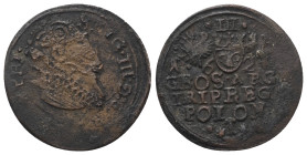 Polen. Königreich. Sigismund III. Wasa (1587 - 1632).

 Dreigröscher (Kupfer). 1622.
Vs: Gekrönter Kopf mit Harnisch- und Mühlsteinkragen rechts.
...