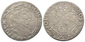 Polen. Königreich. Sigismund III. Wasa (1587 - 1632).

 Sechsgröscher (Szostak, Silber). 1624. Bromberg (Bydgoszcz).
Kronprägung.
Vs: Bekröntes, g...