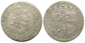 Polen. Königreich. Johann II. Kasimir (1649-1668).

 Sechsgröscher (Szostak, Silber). 1661 GBA. Lwow.
Vs: Bekrönte Büste rechts.
Rs: Wappen, Nomin...