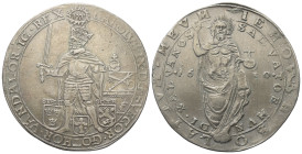 Schweden. Karl IX. (1604 - 1611).

 Reichstaler (Silver). 1610. Stockholm.
Vs: CAROLVS IX D G SVECOR GOTHOR VANDALOR EC REX. Gekrönter König links ...