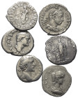 Römische Münzen - Lots. Kaiserzeit.


Lot (6 Stück, Silber): Kaiserzeitliche Denare. 
Vespasianus (69 - 79 n. Chr.), Traianus (98 - 117 n. Chr.), ...