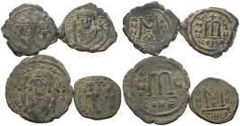 Byzantinische Münzen - Lots.


Verschiedene Herrscher.

Lot (4 Stück, Bronze): ca. 6. - 7. Jhdt. n. Chr.

Darunter ein Follis des Heraclius (61...