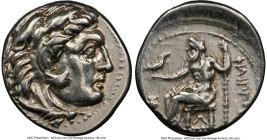 MACEDONIAN KINGDOM. Philip III Arrhidaeus (323-317 BC). AR drachm (16mm, 12h). NGC Choice VF. Sillyum, ca. 323-317 BC. Head of Heracles right, wearing...
