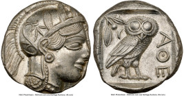 ATTICA. Athens. Ca. 440-404 BC. AR tetradrachm (24mm, 17.22 gm, 12h). NGC MS 4/5 - 4/5. Mid-mass coinage issue. Head of Athena right, wearing earring,...