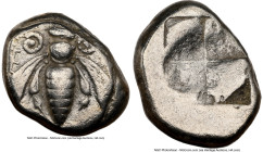 IONIA. Ephesus. Ca. 5th century BC. AR drachm (13mm, 3.25 gm). NGC VF 4/5 - 4/5. Bee with spiral antennas, no front legs, and curved wings; E in left ...