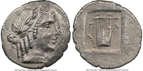 LYCIAN LEAGUE. Masicytes. Ca. 48-20 BC. AR hemidrachm (15mm, 1.89 gm, 12h). NGC Choice AU 5/5 - 2/5. Series 5. Laureate head of Apollo right; Λ-Y belo...