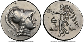 PAMPHYLIA. Side. Ca. 3rd-2nd centuries BC. AR tetradrachm (29mm, 16.74 gm, 12h). NGC AU 5/5 - 3/5, brushed Deino-, magistrate. Head of Athena right, w...