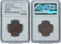 Hunan. Republic 10 Cash 1920 XF40 Brown NGC, CL-Hun-69. Rosette, small leaves, small tassels. HID09801242017 © 2024 Heritage Auctions | All Rights Res...