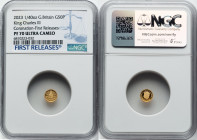 Charles III gold Proof "King Charles III Coronation" 50 Pence (1/40 oz) 2023 PR70 Ultra Cameo NGC, Mintage: 3,033. First Releases. HID09801242017 © 20...