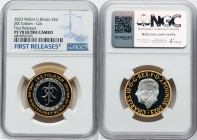 Charles III gilt-silver Proof Piefort "JRR Tolkien – 50th Anniversary of Death" 2 Pounds 2023 PR70 Ultra Cameo NGC, Mintage: 2,410. Edge Inscription: ...