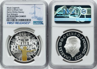 Charles III silver Colorized Proof "Dame Shirley Bassey" 2 Pounds (1 oz) 2023 PR70 Ultra Cameo NGC, Mintage: 3,260. Music Legends series. First Releas...
