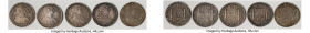 5-Piece Lot of Uncertified Assorted Portrait 8 Reales, 1) Mexico: Charles IV 1806-Mo-TH - XF, Mexico City mint, KM109. 40.0mm. 26.73gm 2) Peru: Charle...
