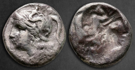 Calabria. Tarentum circa 280-272 BC. Brokage Drachm AR