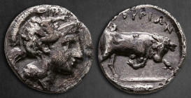 Lucania. Thourioi circa 400-350 BC. Triobol AR